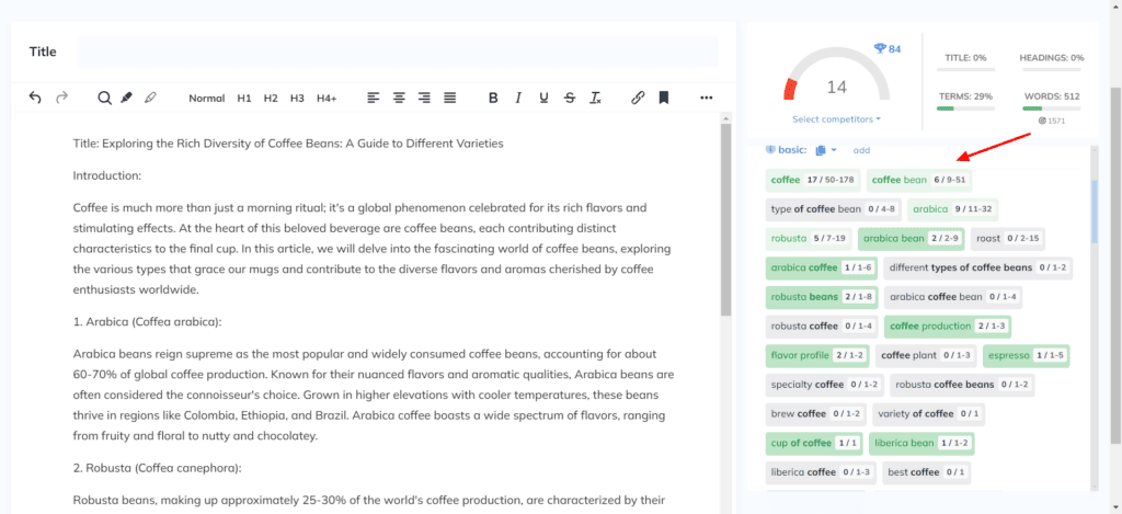 NeuronWriter content optimization