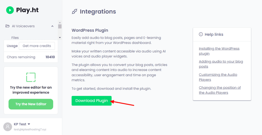 PlayHT WordPress plugin