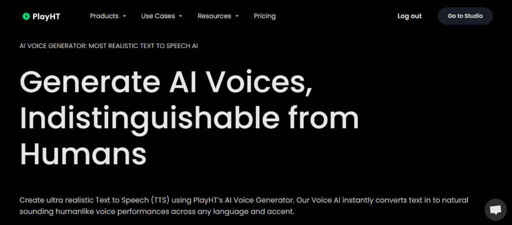 PlayHT review - homepage