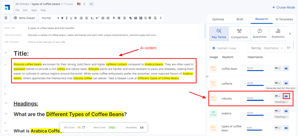 Scalenut content optimization