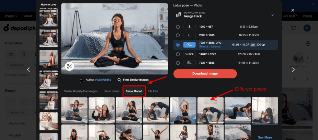 Depositphotos - Model consistency