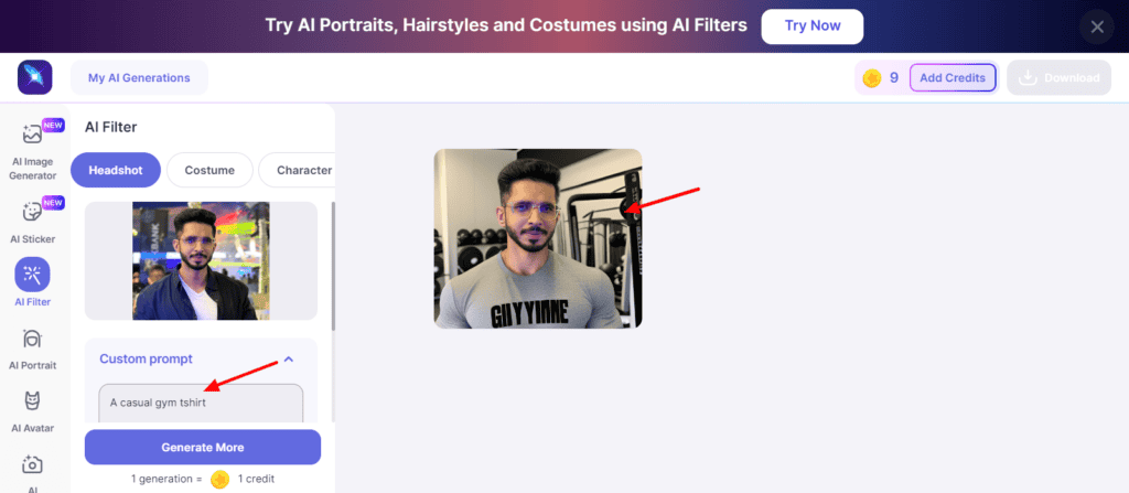 Headshot generation - LightX