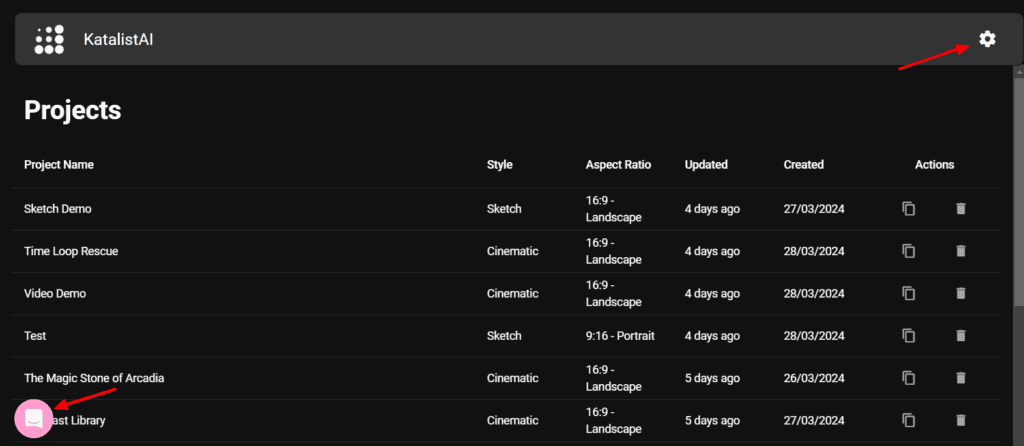 Katalist AI user interface