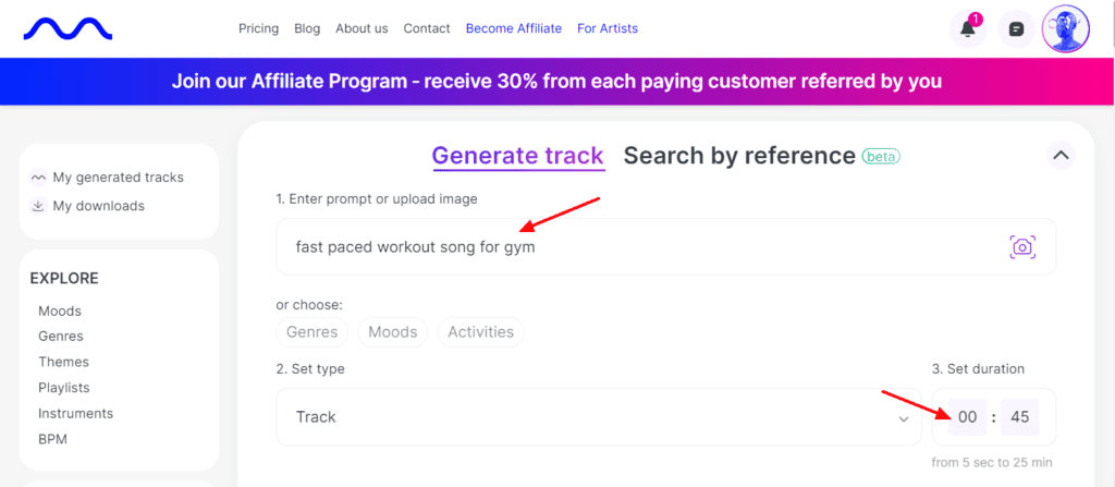 Mubert AI music generation