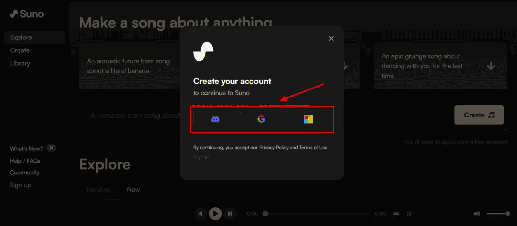Suno AI Review (2026) - How To Use Suno AI 4 Signing up on Suno AI
