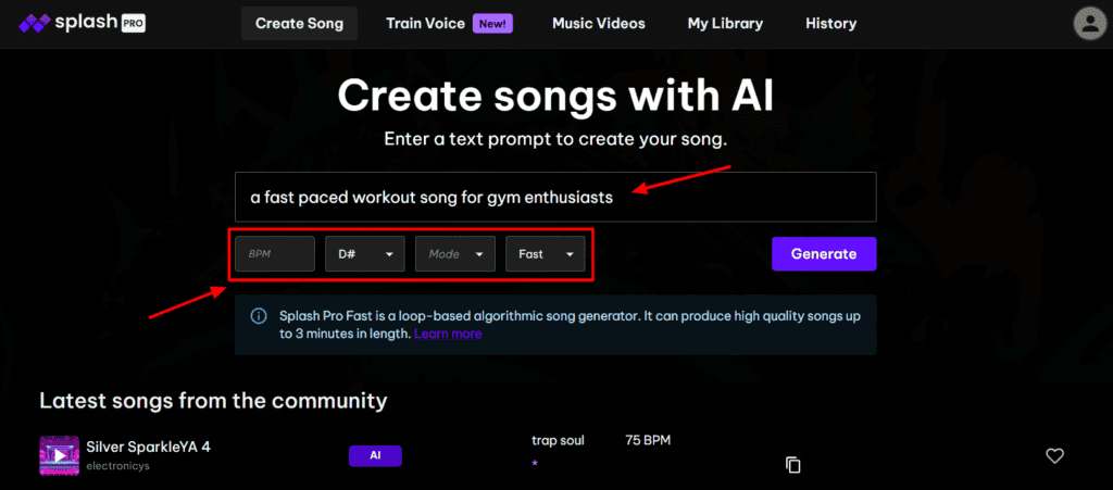 Splash Pro - AI music generation