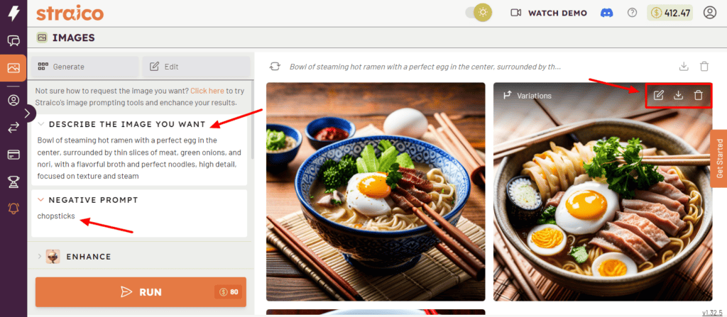 Straico AI image generation