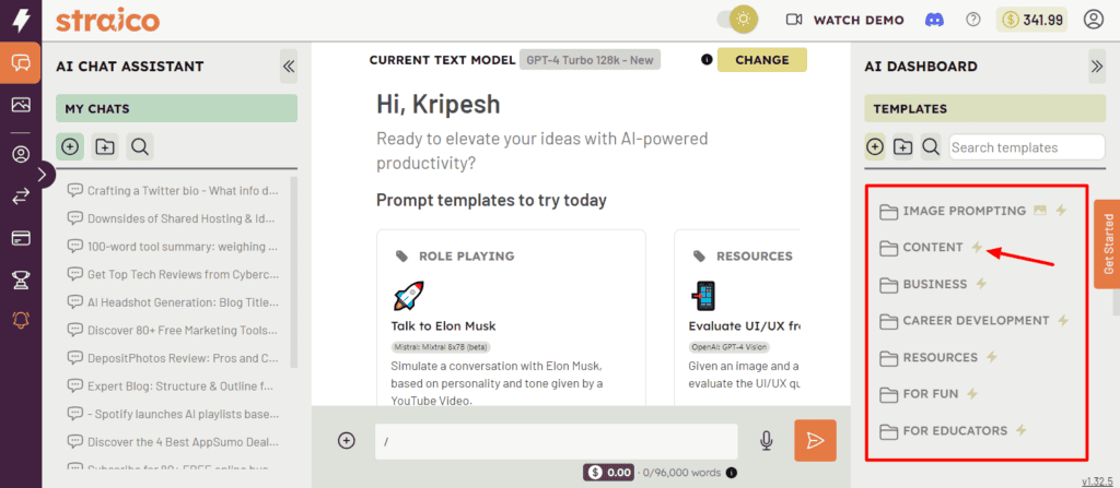 Straico prompt templates