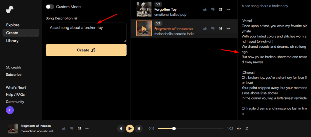 Suno AI - song generation prompt