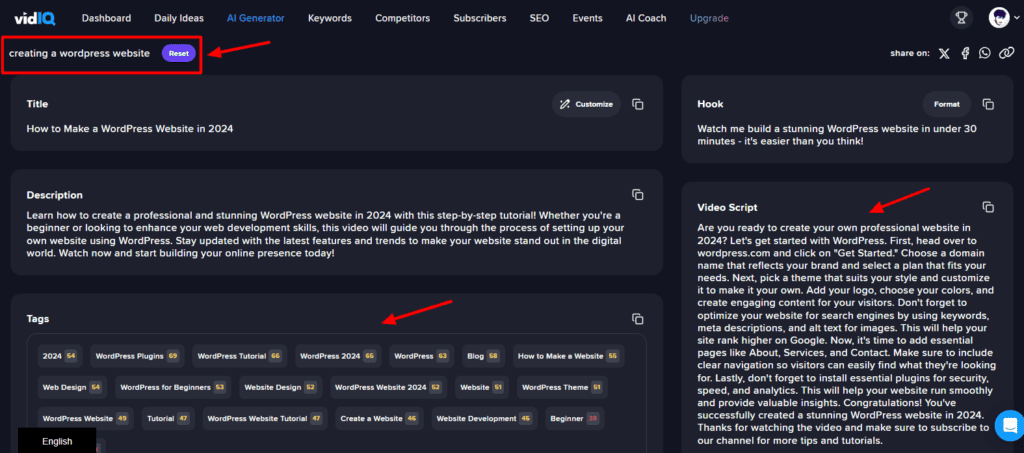 VidIQ Boost - Video Ideas Generator