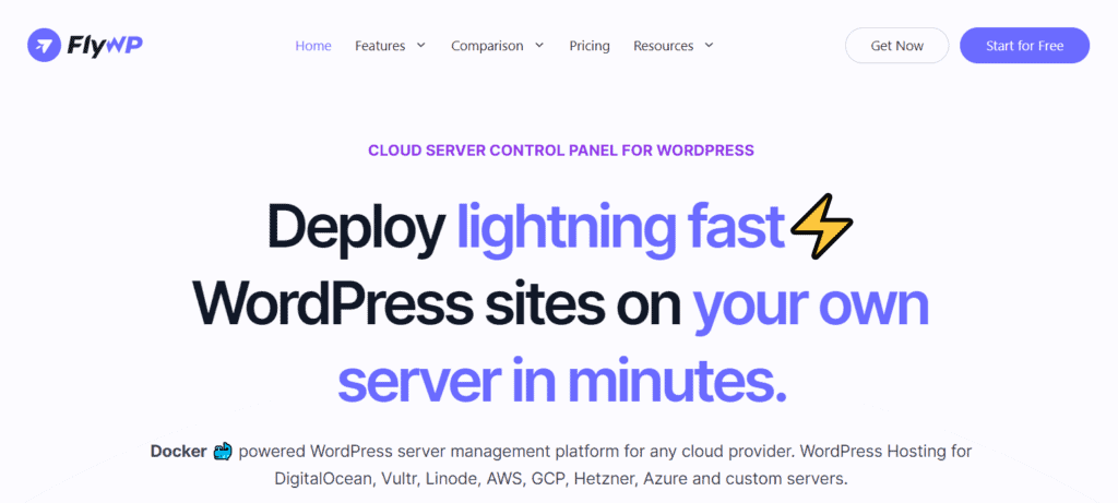 FlyWP Review (2026) - Worthy Cloudways Alternative? 1 FlyWP homepage
