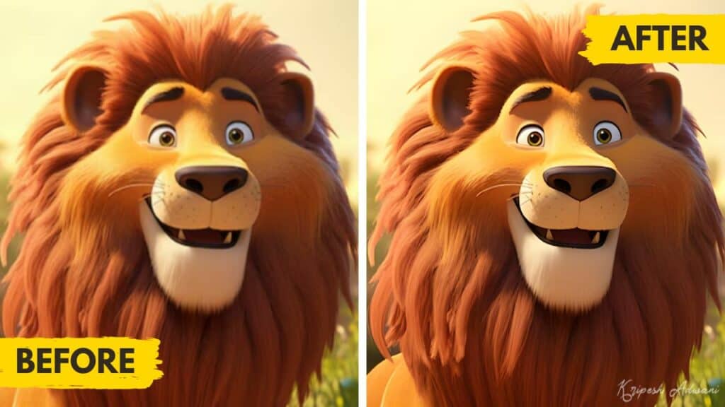 Freepik Upscaled Image - Cartoon Lion
