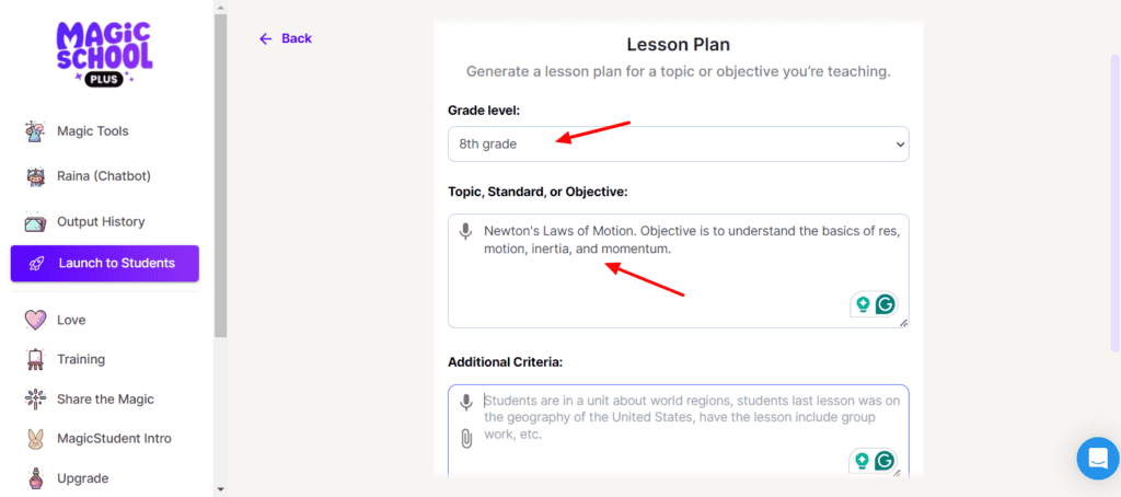 13 Best AI Tools for Teachers (2026) - Save Time & Make Learning Fun 4 Magic School Lesson plan