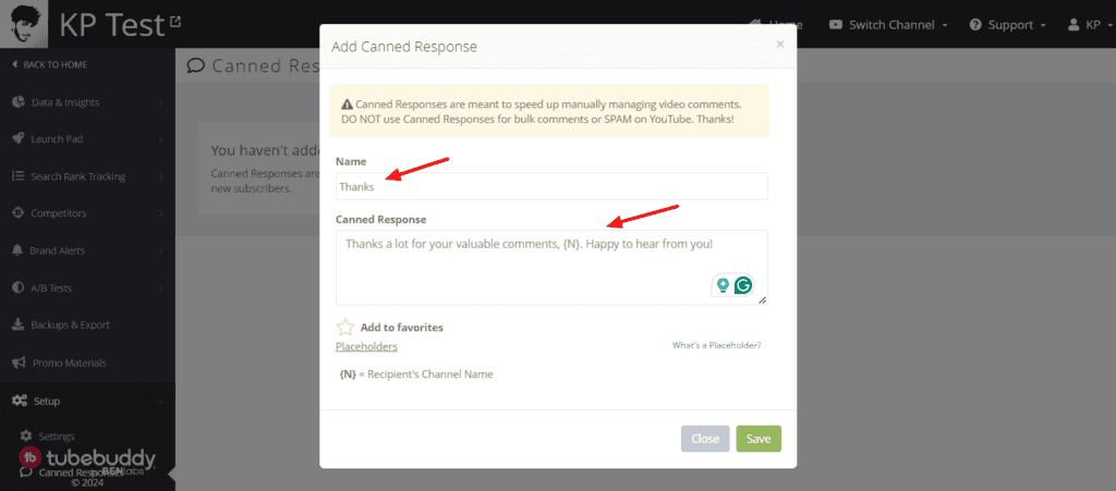 TubeBuddy Review (2026) - Is It Worth It? | 9 Pros & 4 Cons 21 TubeBuddy Canned Responses