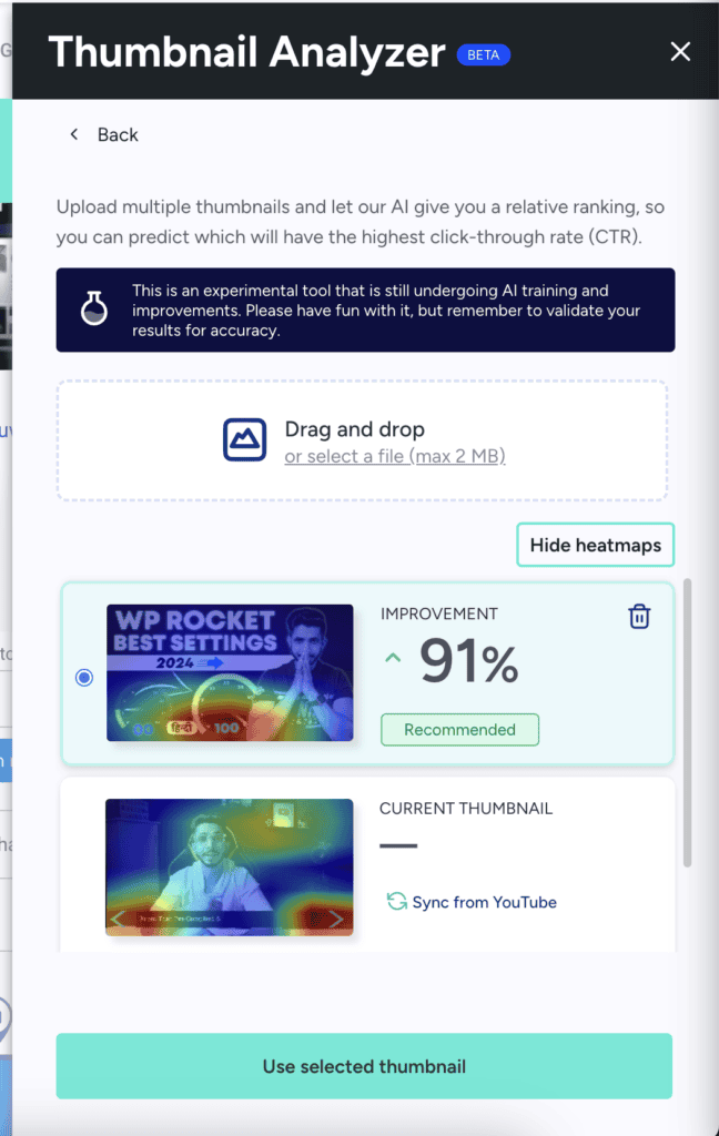VidIQ vs TubeBuddy (2026) - Battle Of Best YouTube Marketing Tool 17 TubeBuddy Thumbnail analyzer