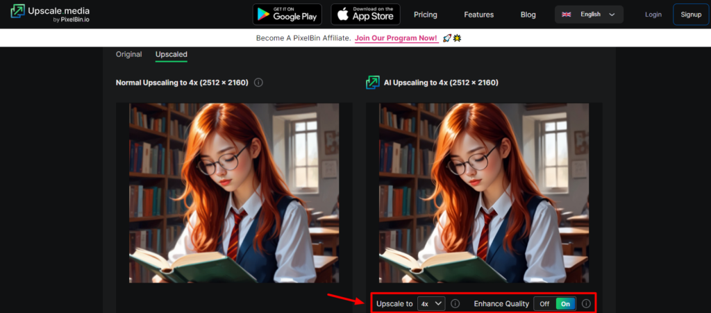 Upscale media - final upscaled image