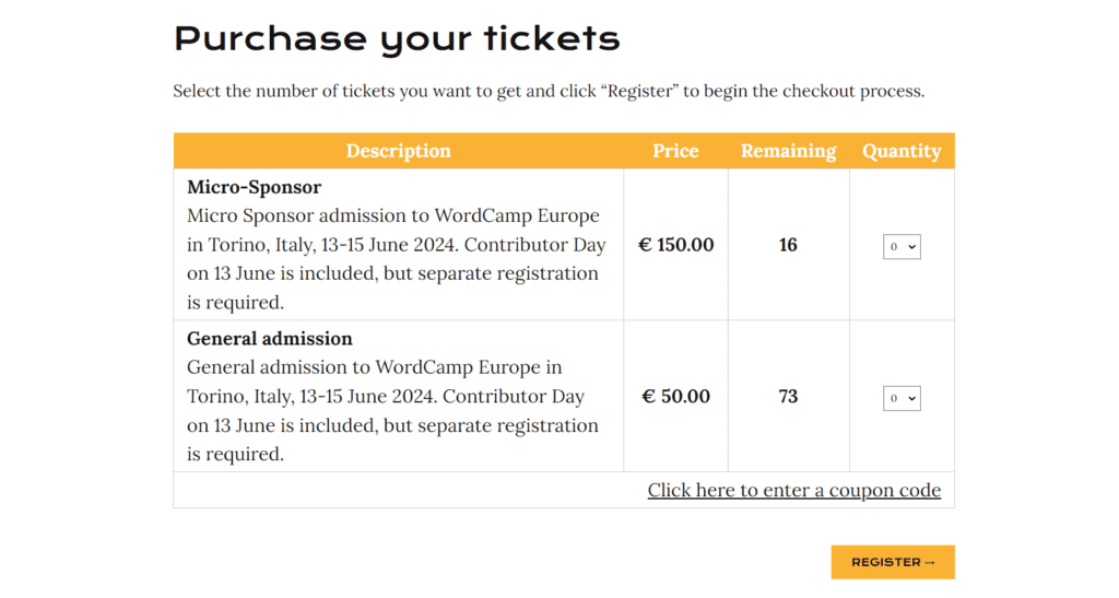 WordCamp Europe 2024 - Tickets