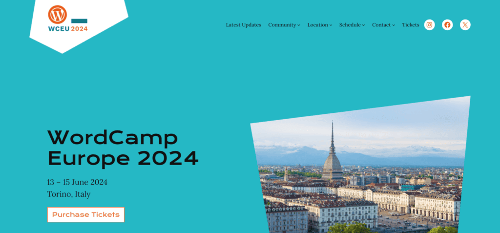 WordCamp Europe 2024 homepage