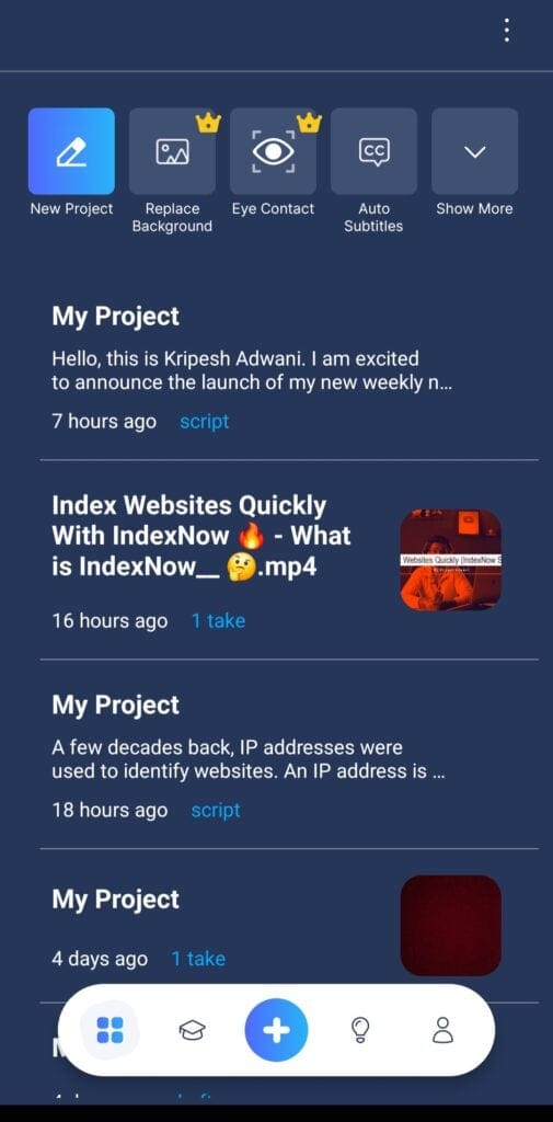 BigVu user interface