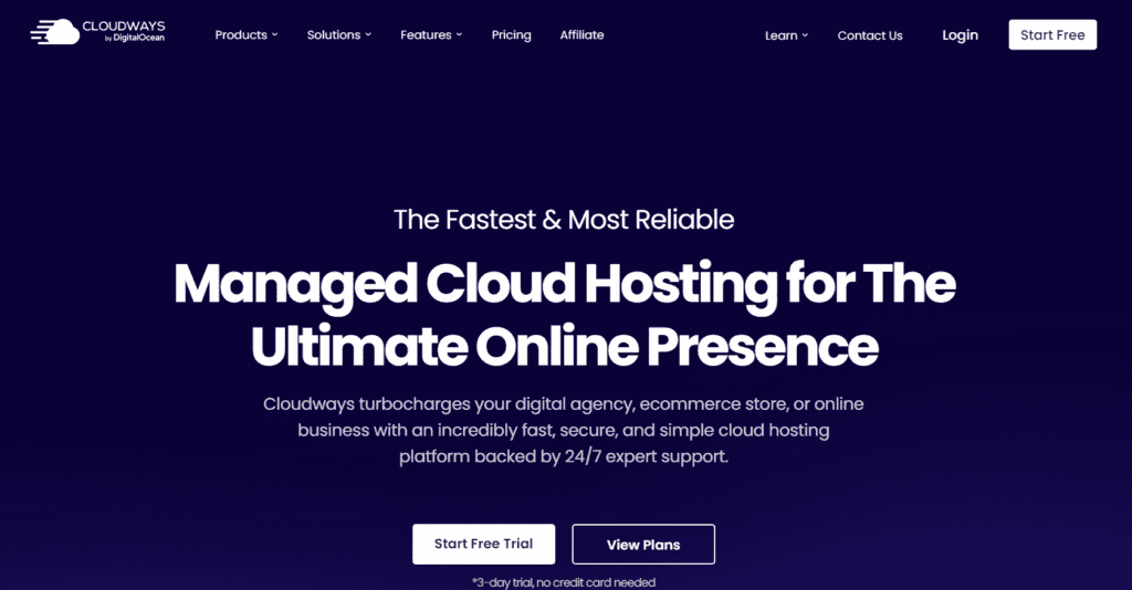 Cloudways home page
