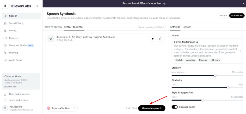 How to Change Your Voice With AI? Real Time Voice Changer 5 ElevenLabs - generate AI speech