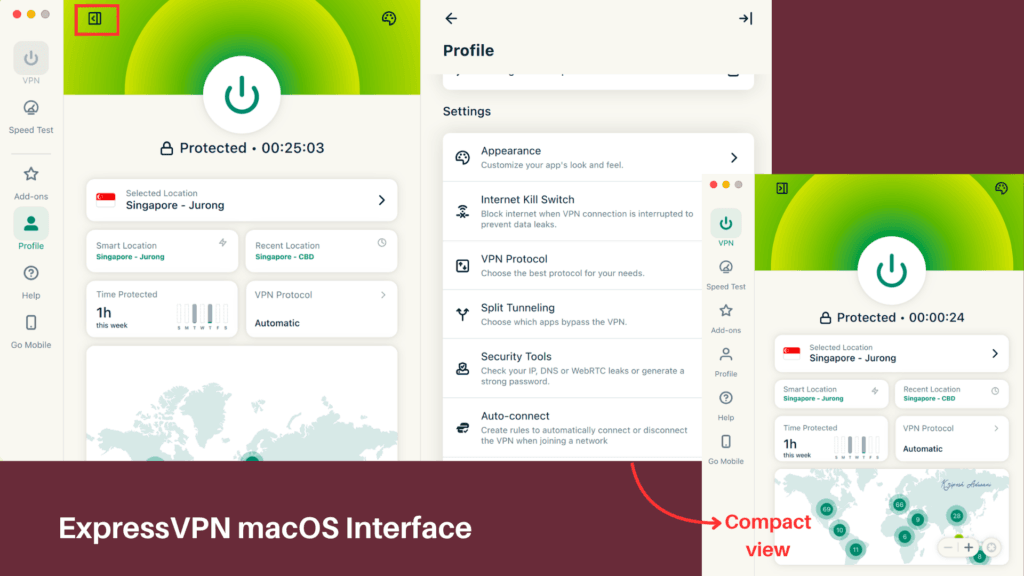 ExpressVPN macOS Interface