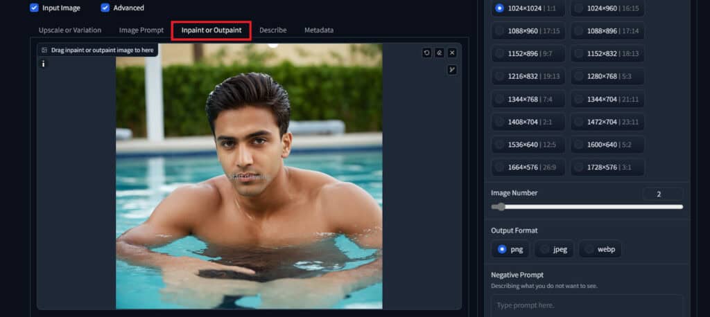 Inpaint or Outpaint settings - Fooocus Colab