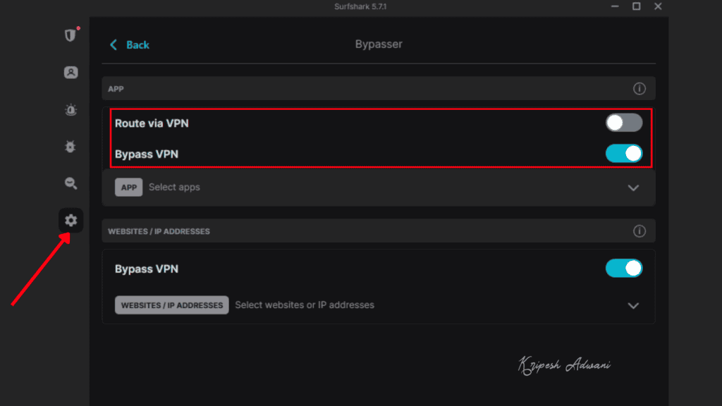 Split Tunneling Feature