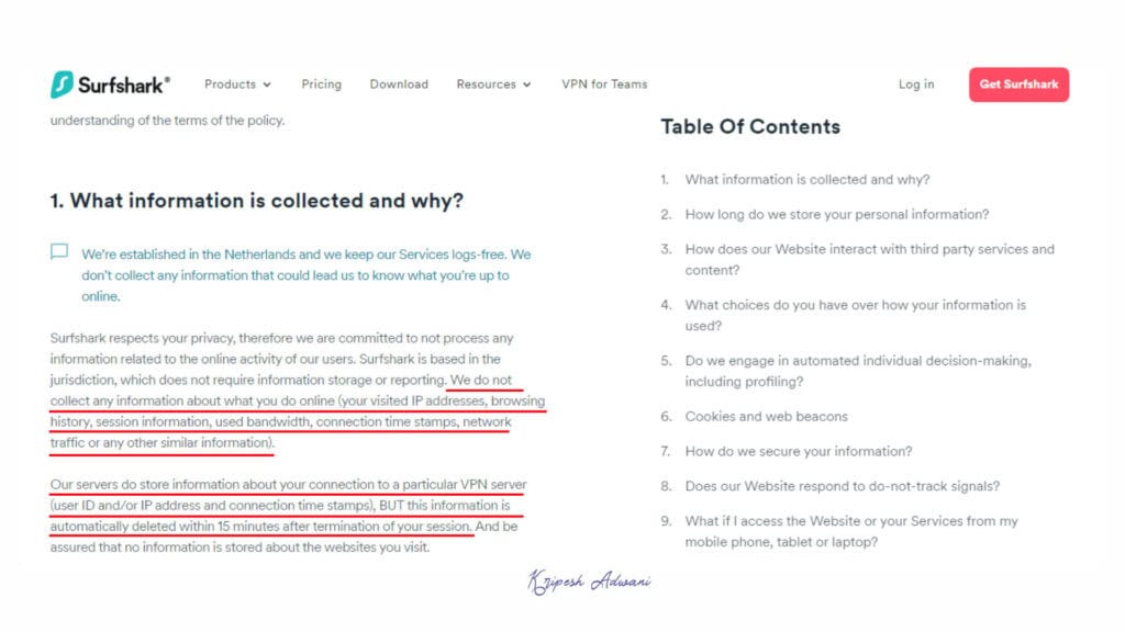 Surfshark Privacy Policy