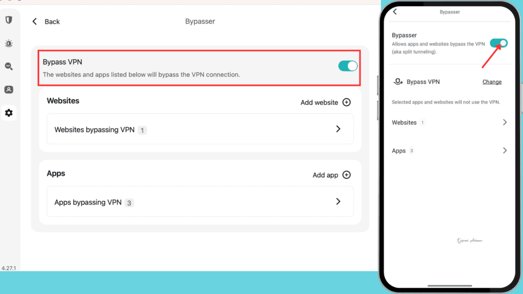 Surfshark...Split Tunneling Feature
