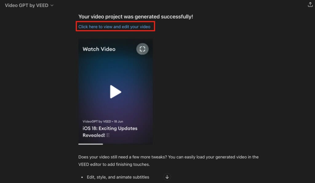 VideoGPT - AI generated video preview