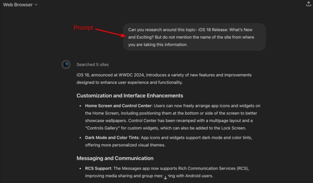 Web Browser GPT - topic research