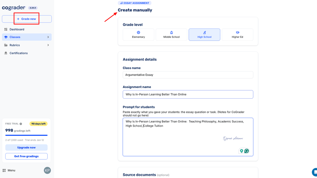 cograder-ai-tools-for-teachers-interface
