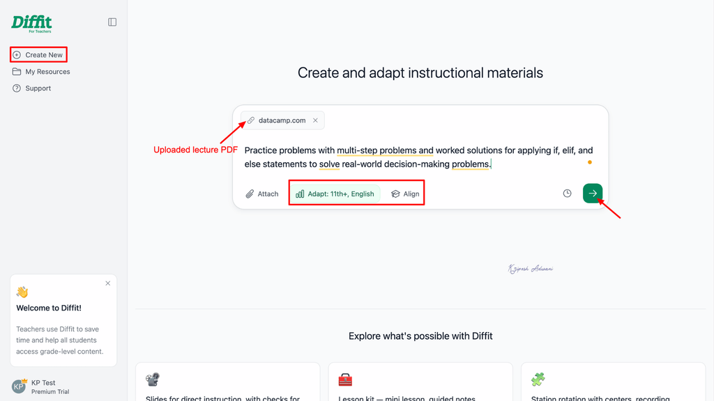 diffit-ai-tools-for-teachers-interface
