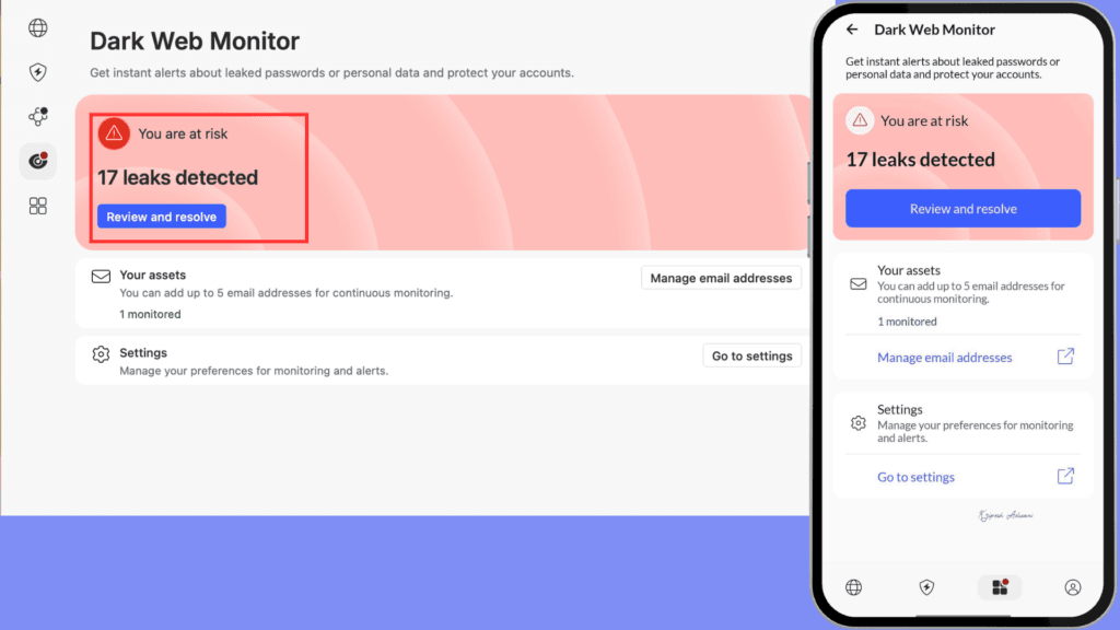 NordVPN Dark Web Monitor