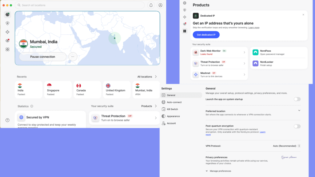 NordVPN macOS interface
