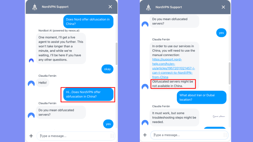 NordVPN support team response on obfuscated server in ChinaNordVPN support team response on obfuscated server in China