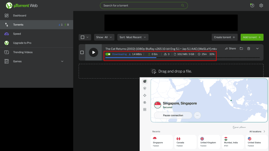NordVPN torrenting performance
