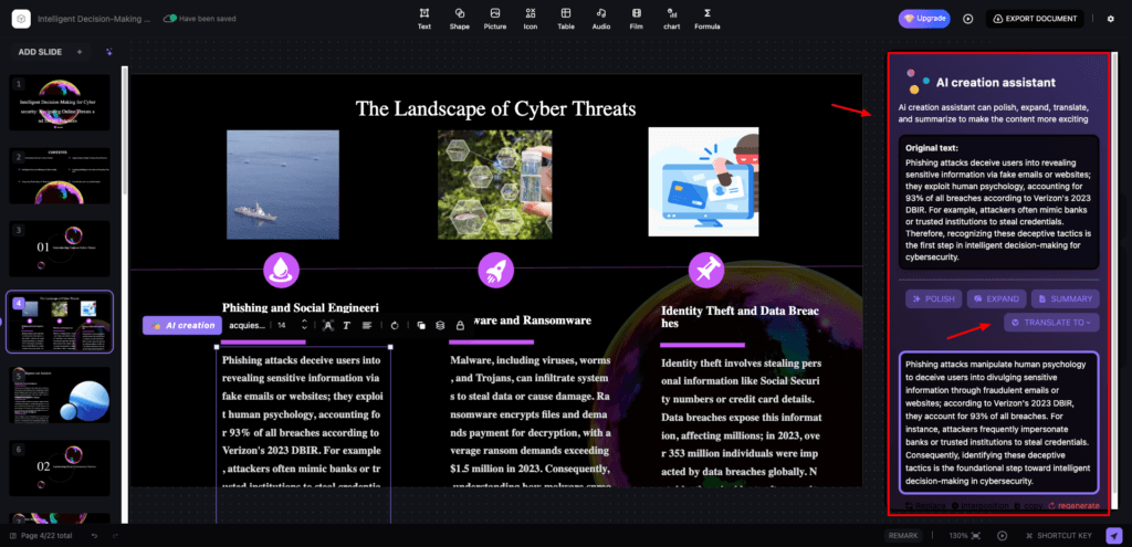 11 Best AI Presentation Makers (2026) - These AI Tools Will Blow Your Presentation Mind 27 PPT AI - Text generation
