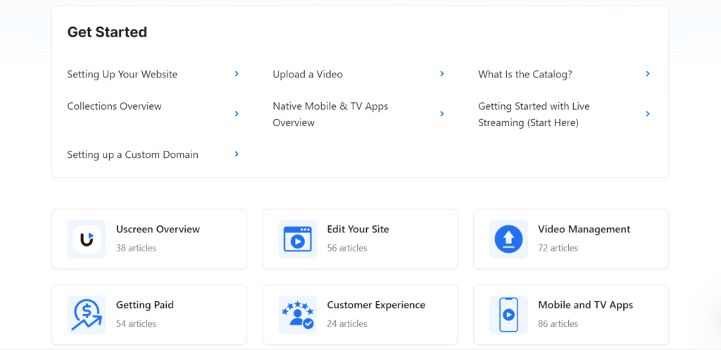 Uscreen knowledge base