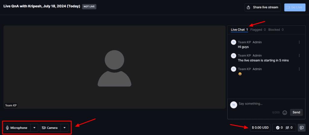 Uscreen live streaming