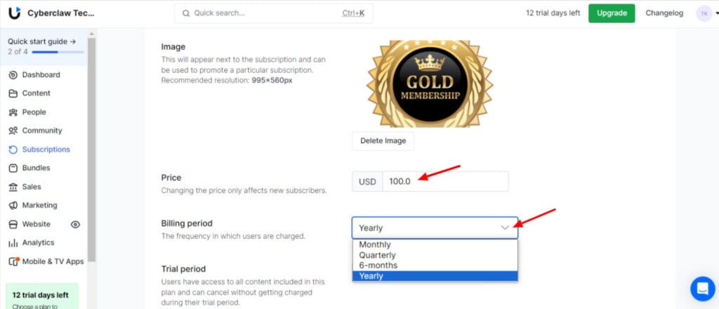 Uscreen subscriptions
