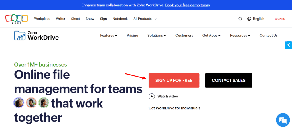Zoho WorkDrive Review - Better Than Google Drive? 1 Zoho Workdrive review - homepage