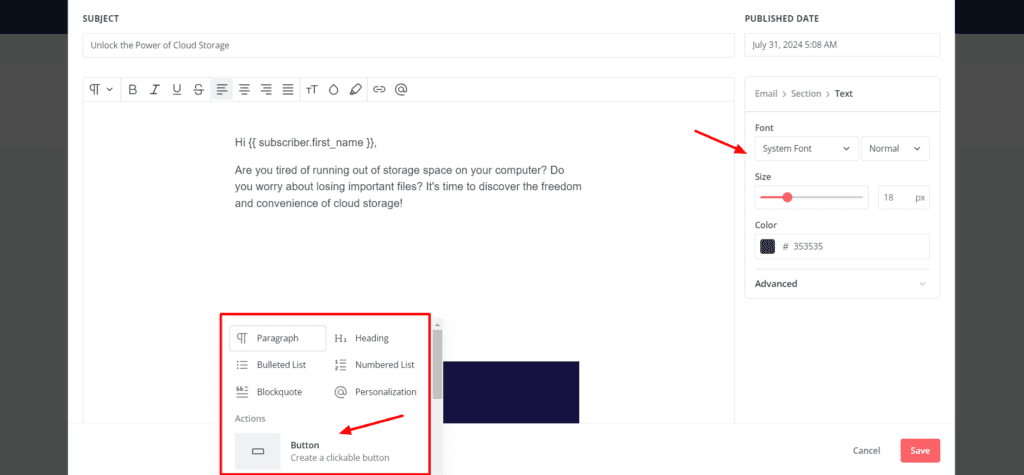 8 Best Free Email Marketing Tools (2026) -Really FREE 8 ConvertKit email editor