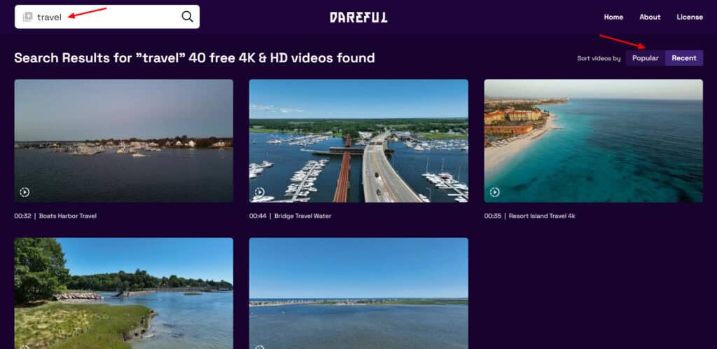 Dareful video library