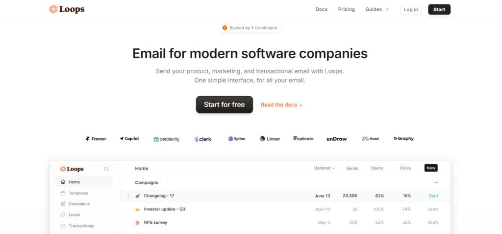 8 Best Free Email Marketing Tools (2026) -Really FREE 29 Loops homepage