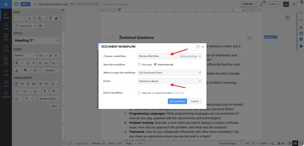 Zoho WorkDrive Review - Better Than Google Drive? 26 Zoho WorkDrive - Document Workflows