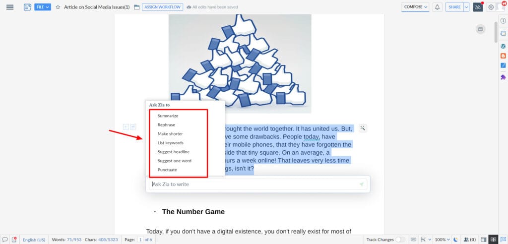Zoho WorkDrive Review - Better Than Google Drive? 6 Zoho WorkDrive - Zia AI Assistant