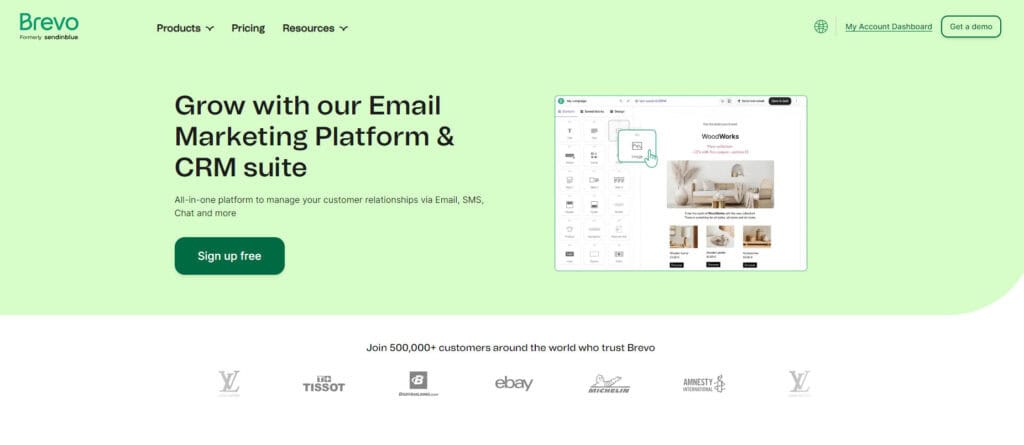 8 Best Free Email Marketing Tools (2026) -Really FREE 21 Brevo homepage