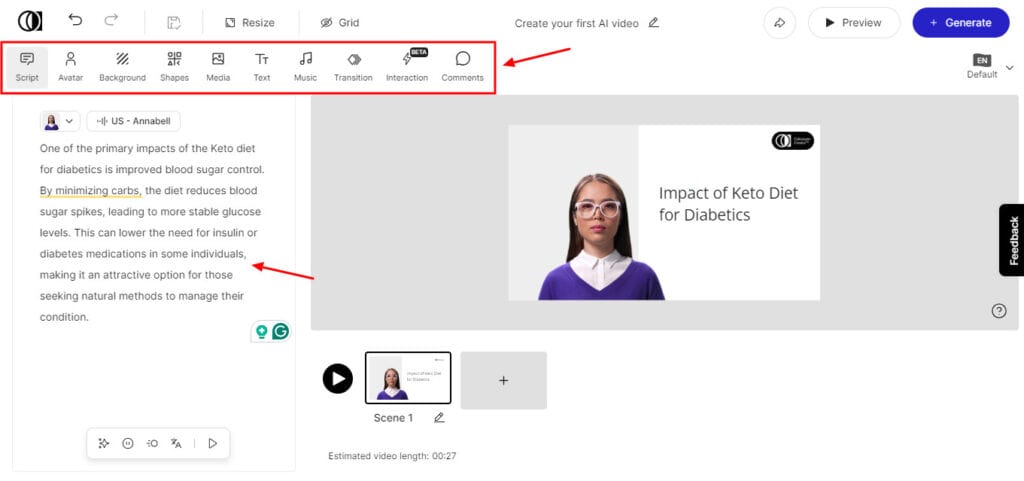 9 Best AI Video Generators (2026) - FREE & Paid 26 Colossyan video generation settings